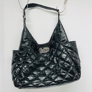 Quilted Black Large Shoulder Bag
